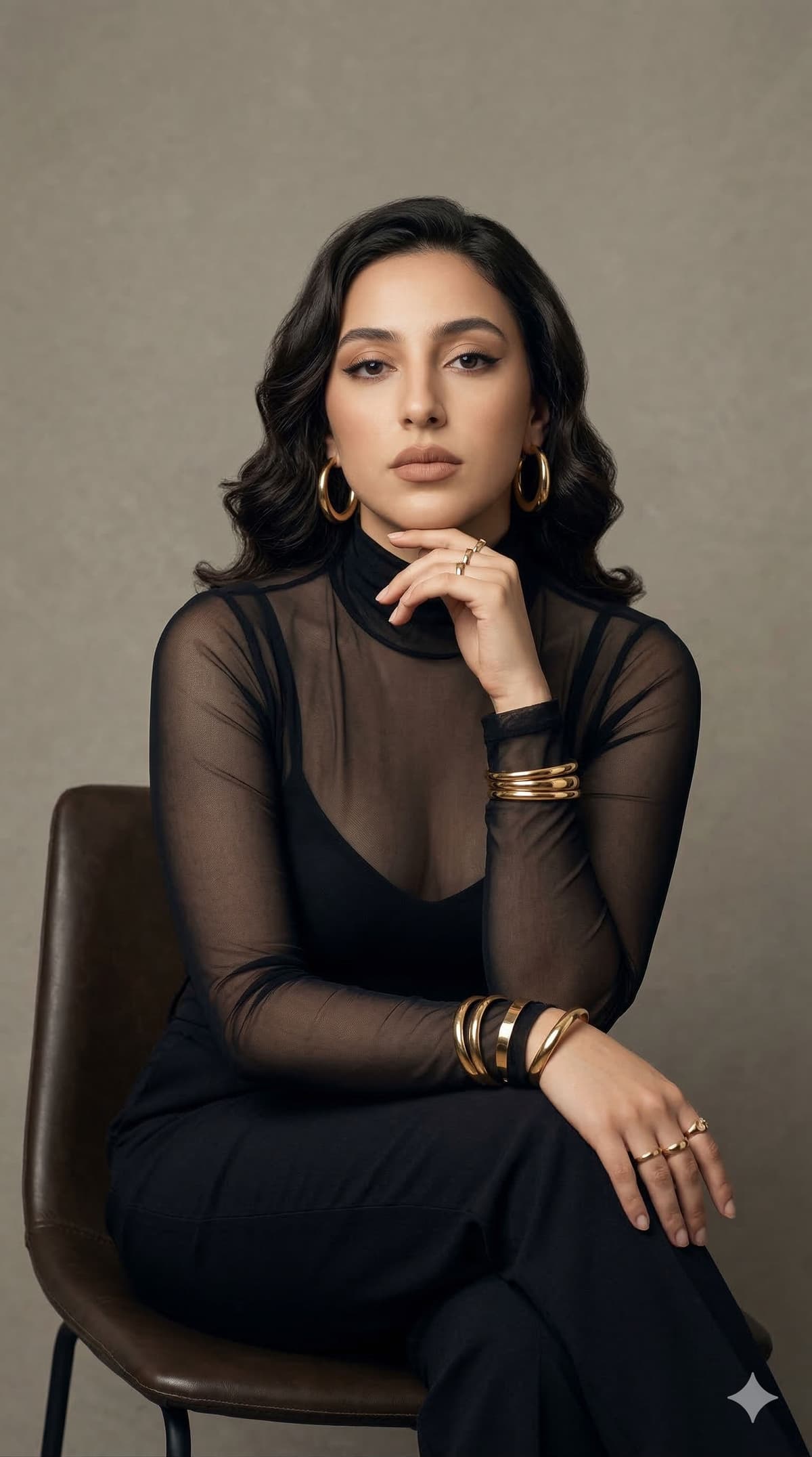 Free Prompt for Minimal Glam Fashion Portrait on Grey Background ✨📸 — Portrait AI art prompt example for Gemini and Stable Diffusion