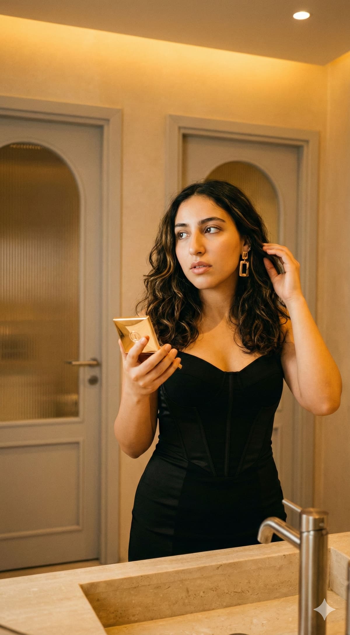 ✨ Night Luxe GRWM Aesthetic: Free AI Prompt — Portrait AI art prompt example for Gemini and Stable Diffusion