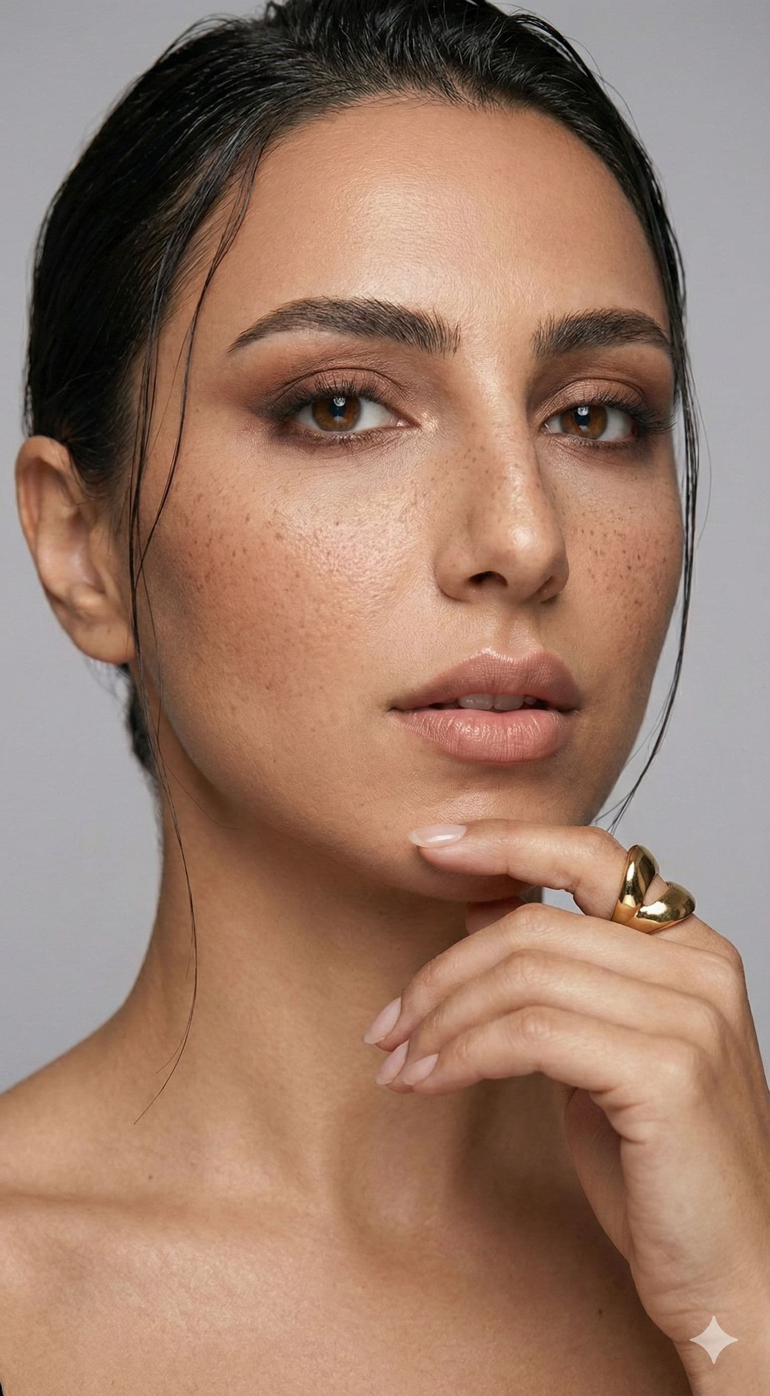 Hyper-Realistic Studio Beauty Shot 📸 — Portrait AI art prompt example for Midjourney and Stable Diffusion