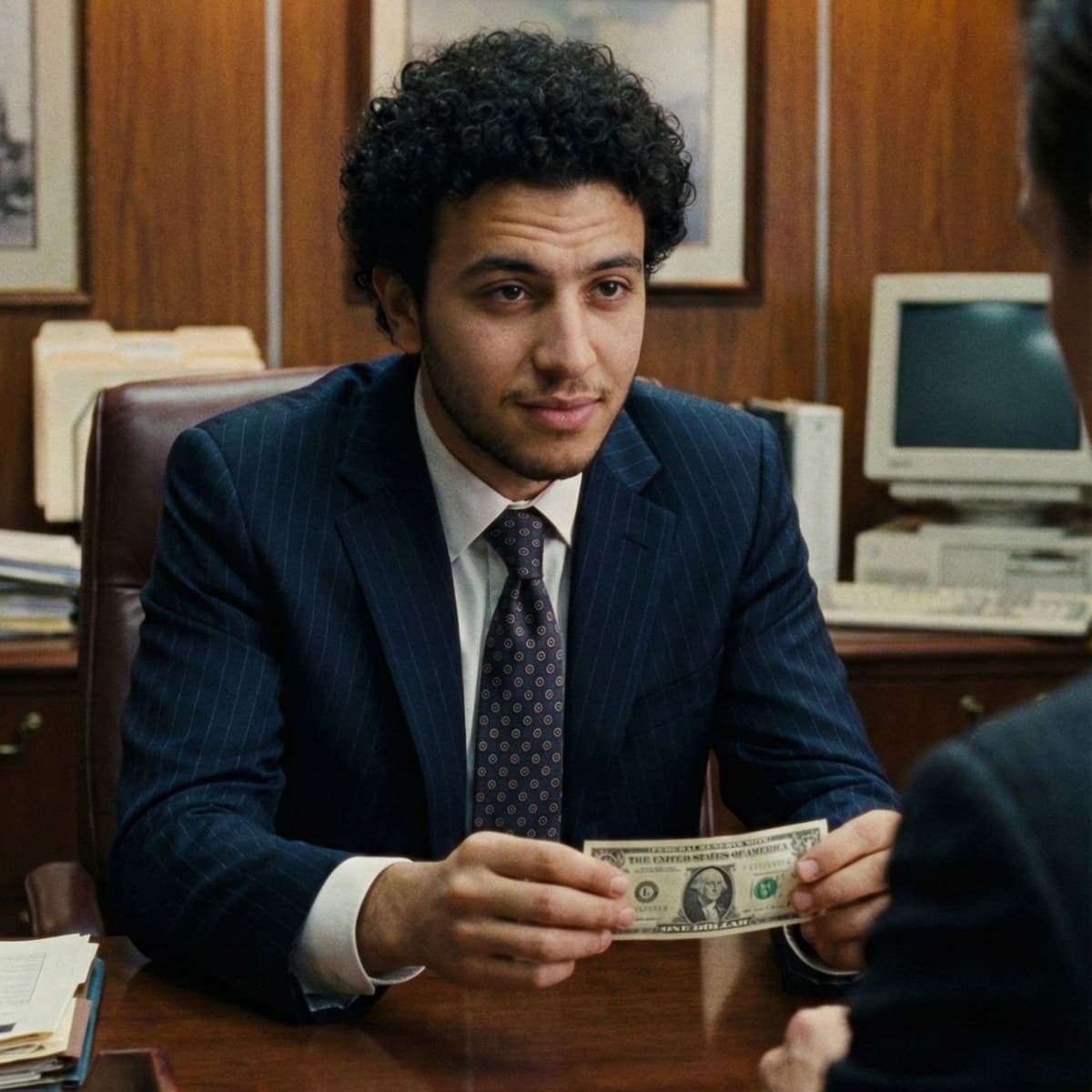 Wolf of wall street , money scene — Business AI art prompt example for Gemini and Stable Diffusion