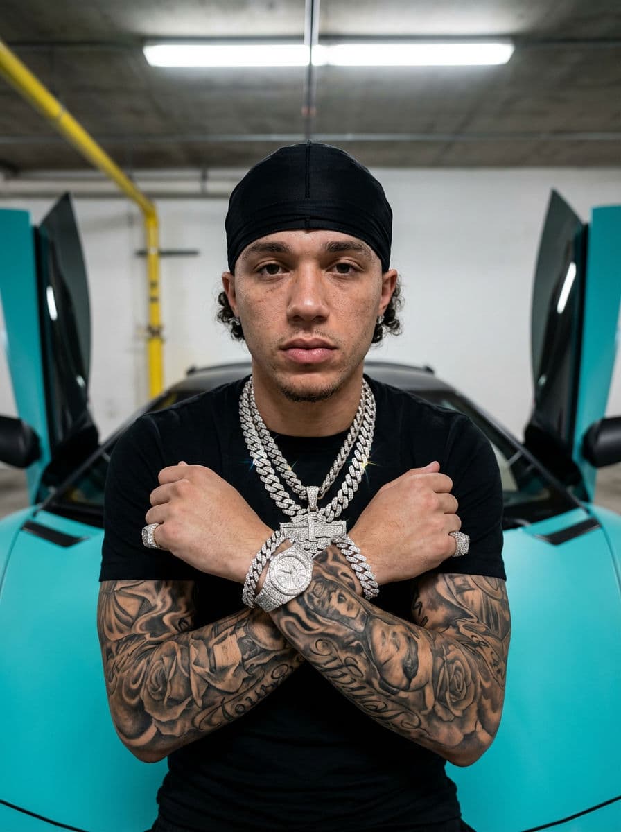 Free AI Art Prompt: Hyperrealistic Lamborghini & Diamond Portrait — Portrait AI art prompt example for Gemini and Stable Diffusion