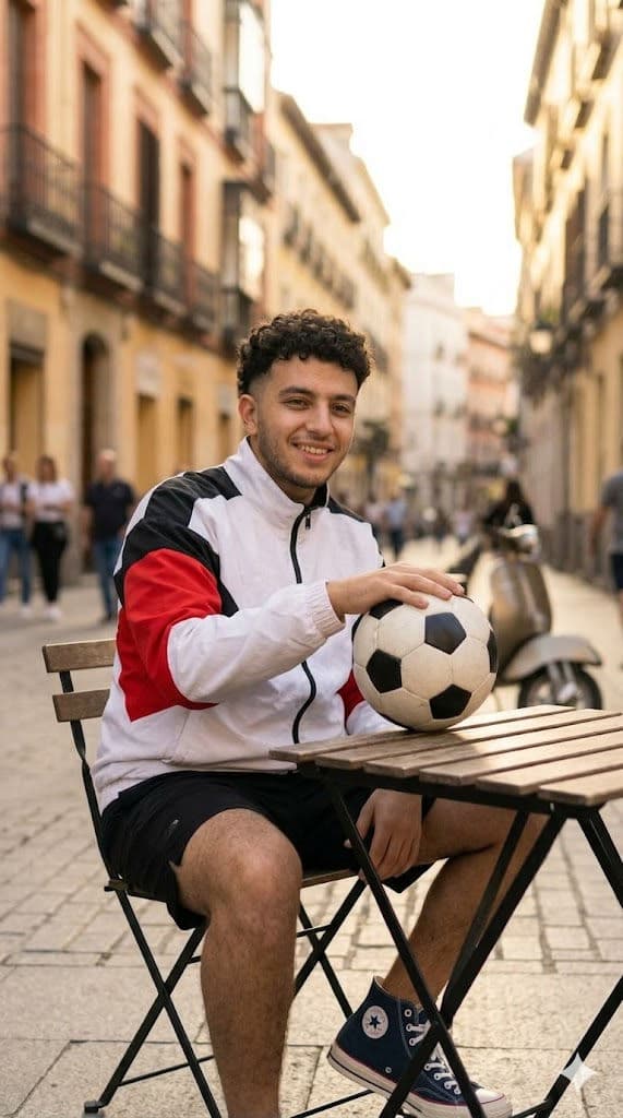 Free Prompt for Sporty Editorial Portrait with Soccer Ball ⚽📸 — Portrait AI art prompt example for Gemini and Stable Diffusion