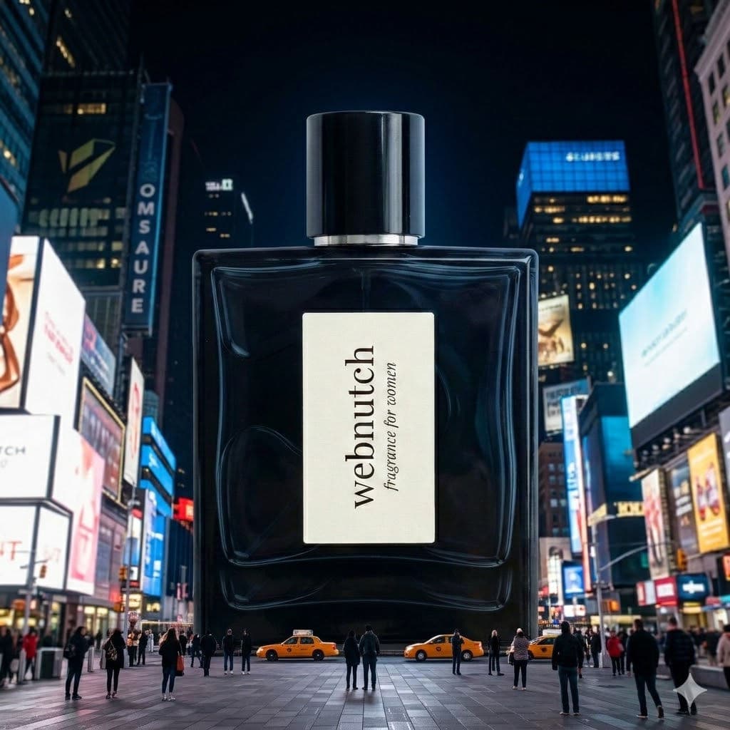 Surreal Luxury Perfume Campaign in Times Square – Monumental Giant Bottle Urban Night Advertising Visual — Business AI art prompt example for Gemini and Stable Diffusion