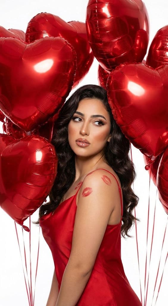 ❤️ Valentine's Glam Aesthetic: Free AI Portrait Prompt — Portrait AI art prompt example for Gemini and Stable Diffusion